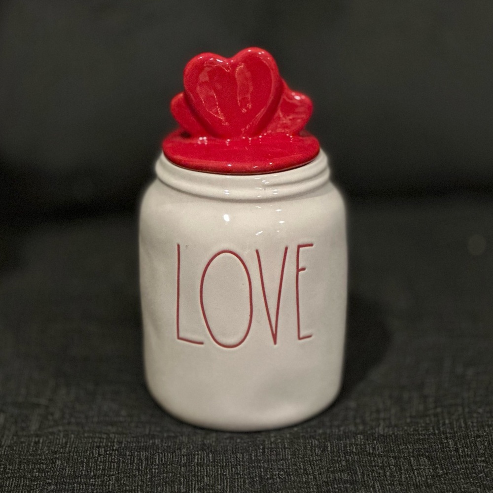 Rae dunn baby love canister with topper lid